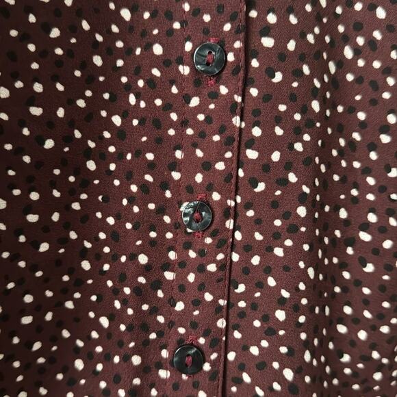 A&F POLKA DOT BUTTON DOWN LONG SLEEVE SHIRT DRESS WITH POCKETS SIZE SMALL - Picture 7 of 13
